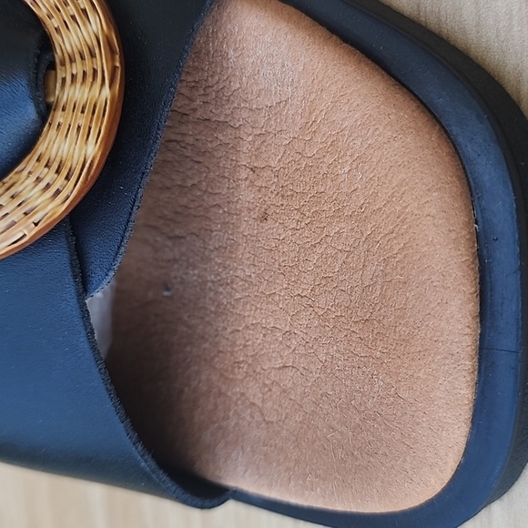 Marila Summer Stories Black Slide Sandals with Woven Buckle - Picture 12 of 13